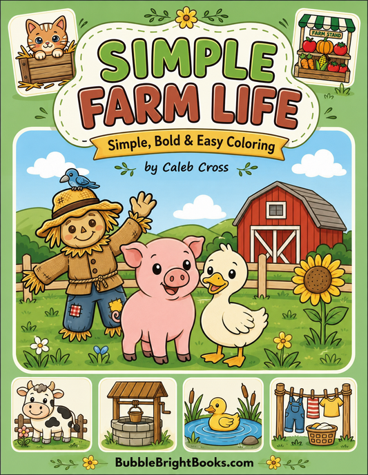 Simple Farm Life Printable Coloring Book — Digital Download
