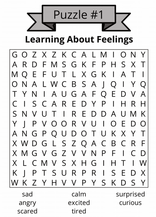 Emotions Word Search Print + Digital Bundle | 50 Puzzles for Ages 6–8