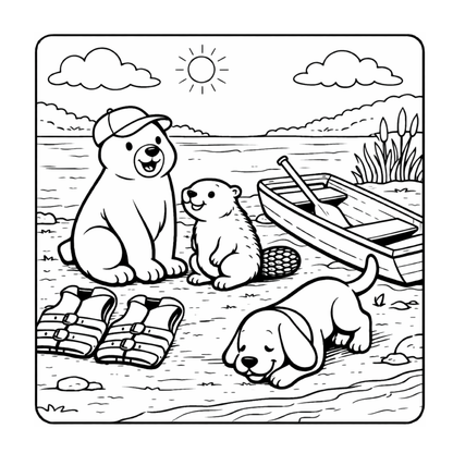 Cozy Trail Friends Coloring Book Print + Digital Bundle