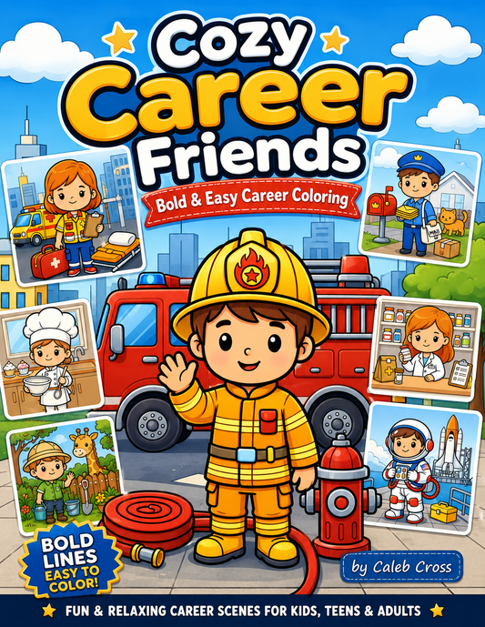 Cozy Career Friends Printable Coloring Book — Digital Download