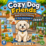 Cozy Dog Friends Coloring Book Print + Digital Bundle
