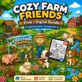 Cozy Farm Friends Coloring Book Print + Digital Bundle
