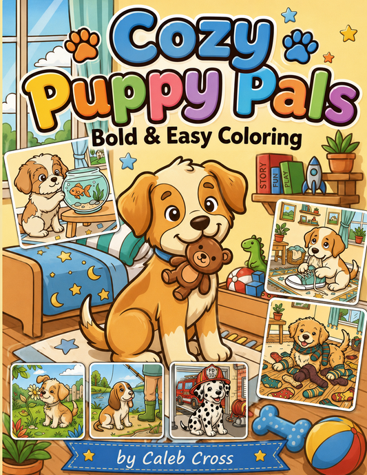 Cozy Puppy Pals Printable Coloring Book — Digital Download