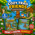 Cozy Trail Friends Coloring Book Print + Digital Bundle