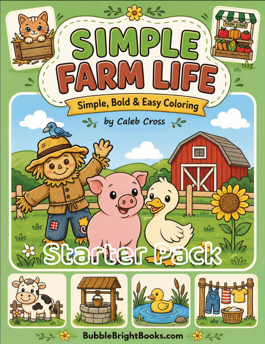 Simple Farm Life Printable Coloring Book — Digital Download